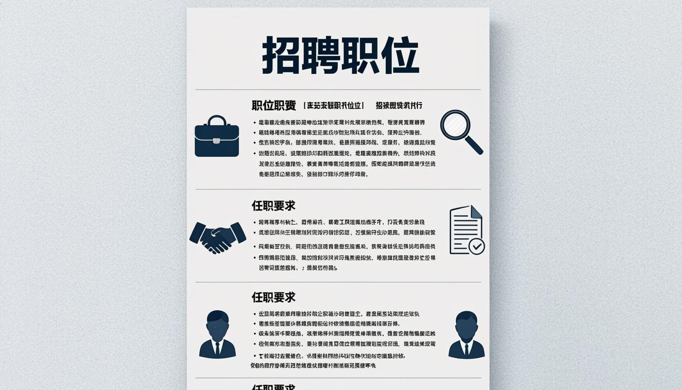 Job description document with hiring icons and candidate review elements — generated by DocForge AI